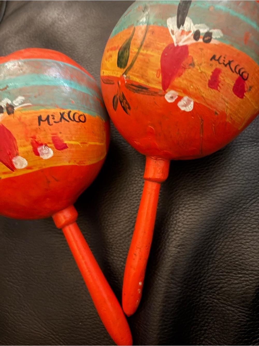 Maracas painted vintage set
